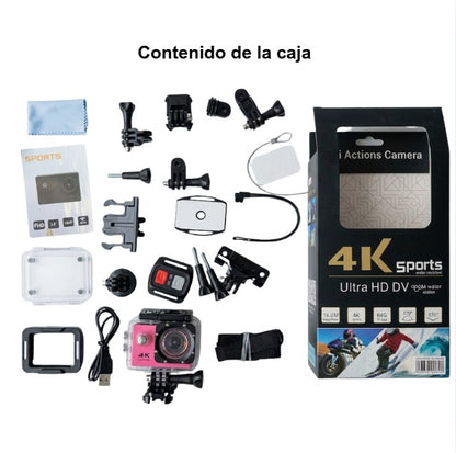 Cámara Deportiva 4K Tipo GoPro Impermeable